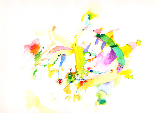 Kirsten K&ouml;tter: Site-specific painting, Malerei vor Ort, Sp&auml;tsommer 2003, Aquarell, 30 &times; 40 cm