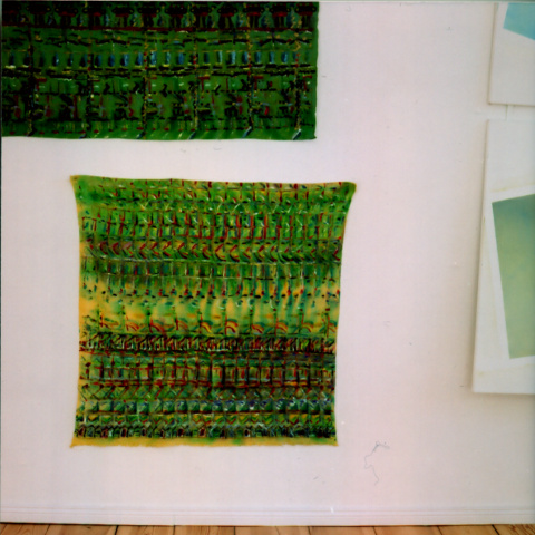 Kirsten K&ouml;tter: Das schamanische Tagebuch, 1991, Mischfarbe auf Wildseide, 90 &times; 70 cm